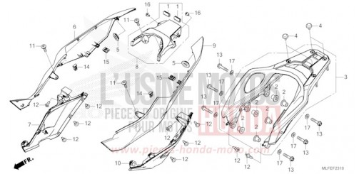 SIDE COWL/REAR CARRIER NT1100AS de 2025